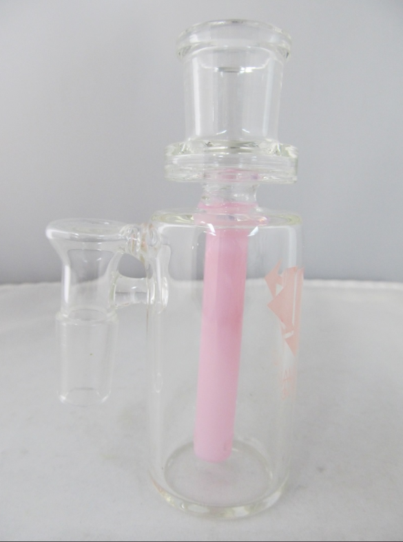 Diamond Glass 19mm 90 degree Pink Honey Comb Stem Ash Catcher - elevapers
