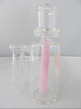 Diamond Glass 19mm 90 degree Pink Honey Comb Stem Ash Catcher