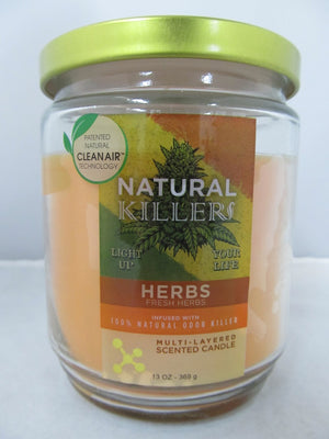 Natural Killers Deodorizer Candle 13oz (Herbs)