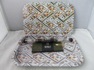 Benji Rolling Tray 6.5inch X 9inch w/ Paper & Cone (USD) w/ Magnetic Lid - elevapers