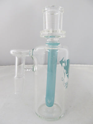 Diamond Glass 14mm 90 degree Sky Blue Honey Comb Stem Ash Catcher - elevapers