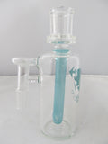 Diamond Glass 14mm 90 degree Sky Blue Honey Comb Stem Ash Catcher