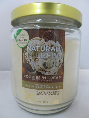 Natural Killers Deodorizer Candle 13oz (Cookies "N Cream)