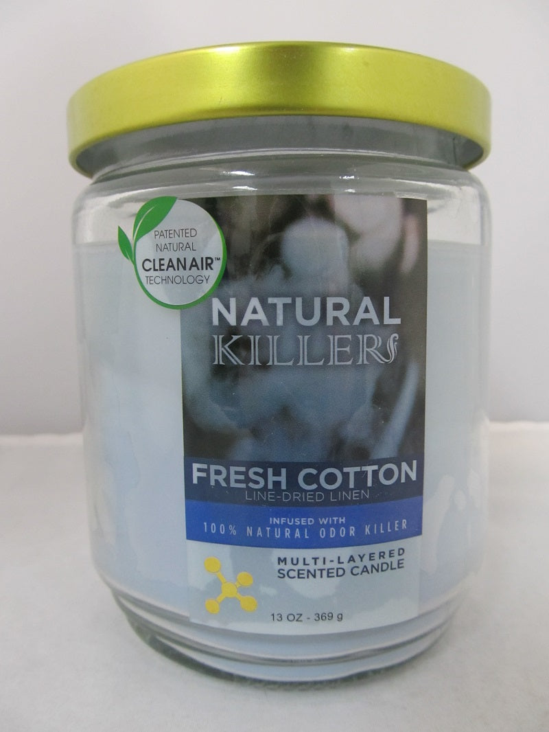 Natural Killers Deodorizer Candle 13oz (Fresh Cotton)