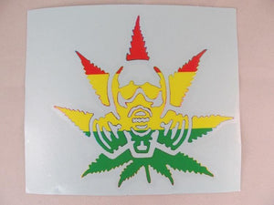 Sticker: Gas Mask Man Rasta Colors - elevapers