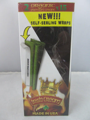 Crop Kingz Premium Organic Wraps 15ct Display (Irish Cream) - elevapers