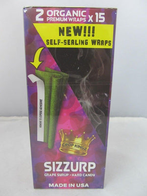 Crop Kingz Premium Organic Wraps 15ct Display (Sizzurp) - elevapers