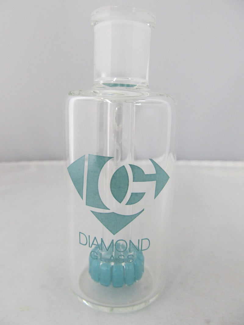 Diamond Glass 14mm 90 degree Sky Blue Showerhead Stem Ash Catcher - elevapers