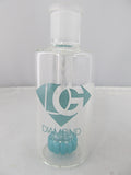 Diamond Glass 14mm 90 degree Sky Blue Showerhead Stem Ash Catcher - elevapers