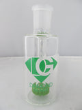 Diamond Glass 19mm 90 degree Slime Green Showerhead Stem Ash Catcher - elevapers