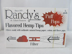 Randy's Puff Pops Flavored Hemp Tips 3pc 30pack Display (Strawberry) - elevapers