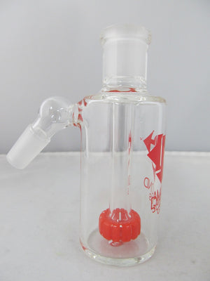 Diamond Glass 14mm 45 degree Red Showerhead Stem Ash Catcher - elevapers