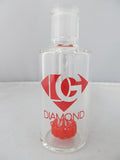 Diamond Glass 14mm 45 degree Red Showerhead Stem Ash Catcher - elevapers