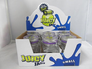 Juicy Small Clear Glass Jars w/ Stickers 6ct Display - elevapers