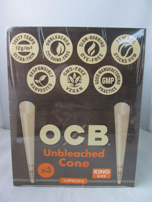 OCB Virgin Cone King Size 3ct 32pk Display - elevapers