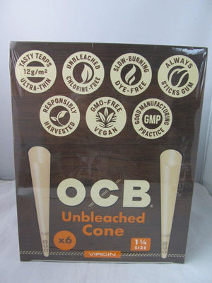 OCB Virgin Cone 1-1/4 6ct 32pk Display