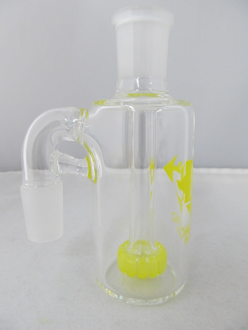 Diamond Glass 19mm 90 degree Yellow Showerhead Stem Ash Catcher - elevapers