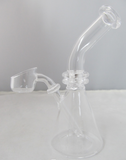 5" 2mm Full Quartz Beaker Oil Rig Bubbler w/ Built-In Quartz Banger - elevapers