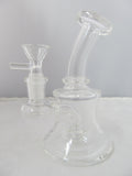 5.5" Shower Perc Clear Hanger Banger Rig w/ Clear Dry Bowl - elevapers