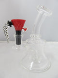 5.5" Shower Perc Clear Hanger Banger Rig w/ Clear Dry Bowl - elevapers