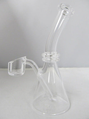 5" Full Quartz Beaker Oil Rig Bubbler w/ Built-In Quartz Banger - elevapers