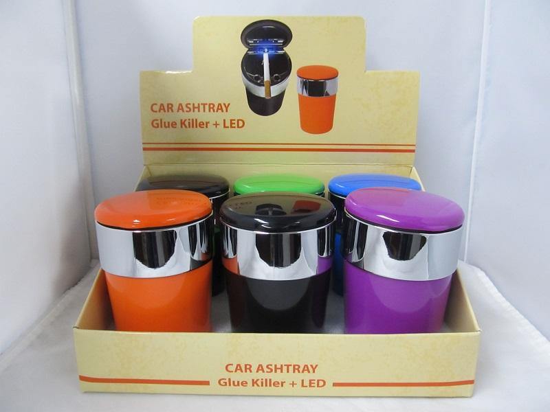 LED Solid Color Ashtray Assorted Colors 6ct Display - elevapers