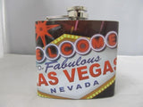 6oz Stainless Steel Flask w/ Las Vegas Sign 8ct Display - elevapers