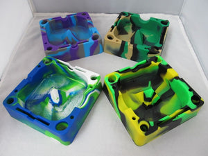 5" X 5" Silicone Ash Tray Dabber Tool Holder Bowl Poker (Multiple Colors)