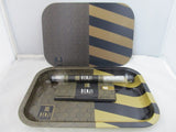 Benji Rolling Tray 6.5inch X 9inch w/ Paper & Cone (Stripes) w/ Magnetic Lid