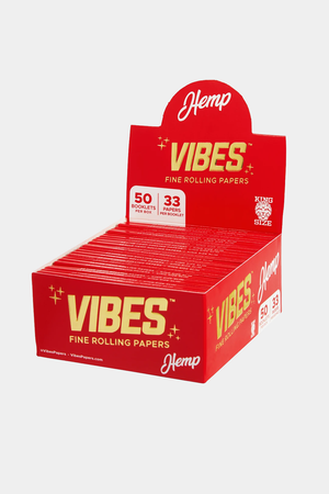 Vibes Fine Rolling Paper King Size Hemp 50 Papers 50 Booklet Display