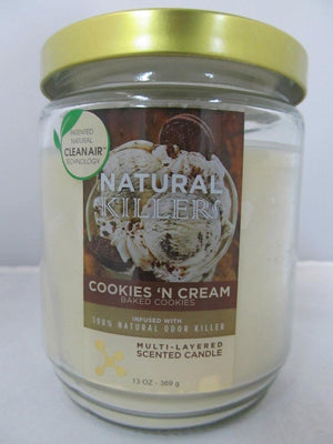 Natural Killers Deodorizer Candle 13oz (Cookies "N Cream) - elevapers