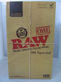 Raw Classic 98 Special Cones 1400ct Display