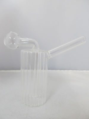 4.5" Solid Piece Crystal Tube Oil Burner Bubbler Rig - elevapers