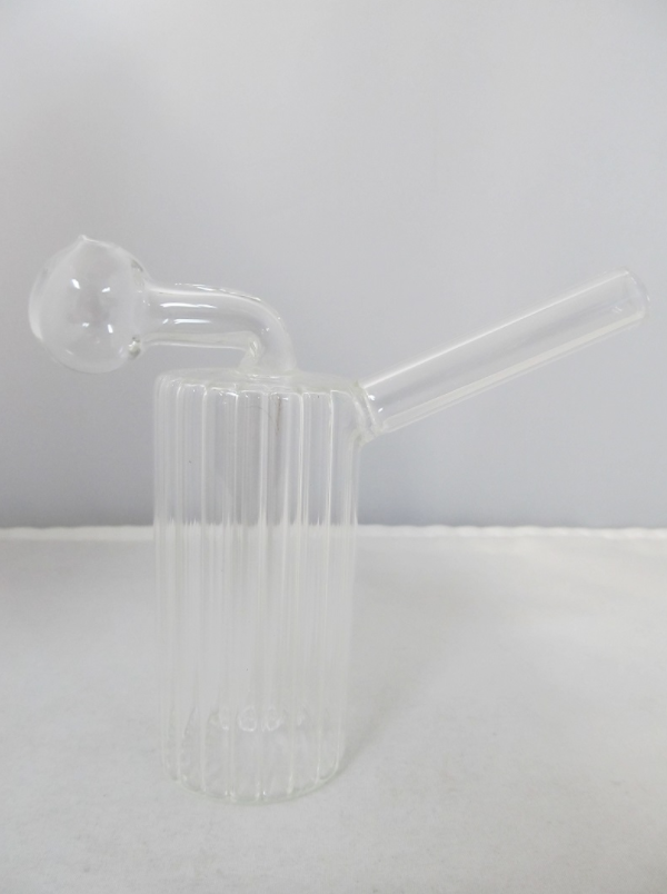 4.5" Solid Piece Crystal Tube Oil Burner Bubbler Rig - elevapers