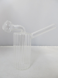 4.5" Solid Piece Crystal Tube Oil Burner Bubbler Rig - elevapers