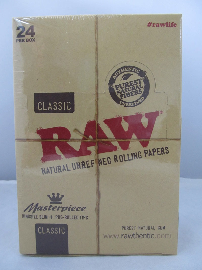 Raw Classic Masterpiece King Size Slim + Pre-Rolled Tips 24ct