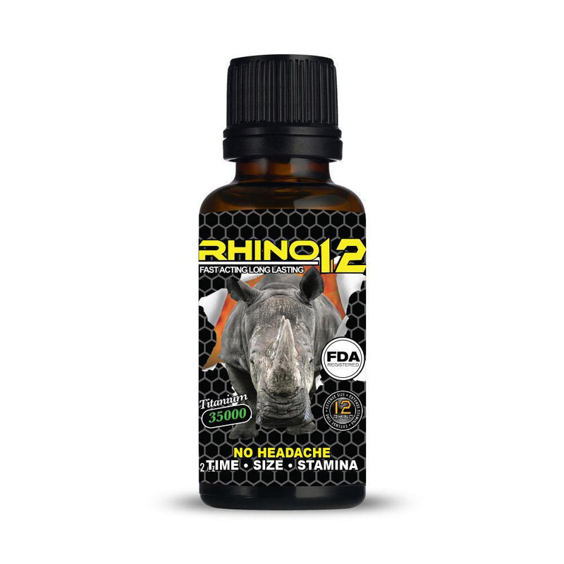 Rhino 12 Titanium 35K 2oz Male Enhancement Shot 12ct Display - elevapers