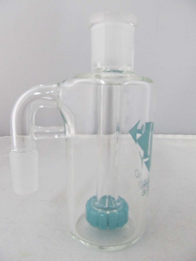 Diamond Glass 14mm 90 degree Sky Blue Showerhead Stem Ash Catcher - elevapers