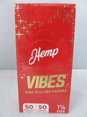 Vibes Fine Rolling Paper 1-1/4 Hemp 50 Papers 50 Booklet Display