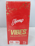 Vibes Fine Rolling Paper 1-1/4 Hemp 50 Papers 50 Booklet Display