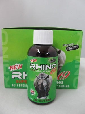 Rhino 69 Platinum 69K Green 2oz Male Enhancement Shot 12ct Display - elevapers