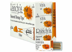 Randy's Puff Pops Flavored Hemp Tips 3pc 30pack Display (Sherbet)